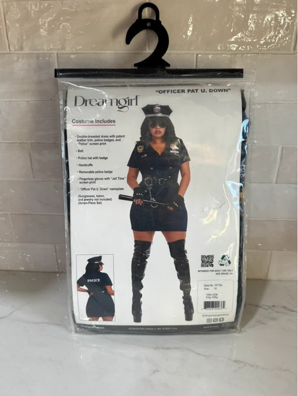 Dreamgirl Officer Pat U. Down Costume Set Size 1x